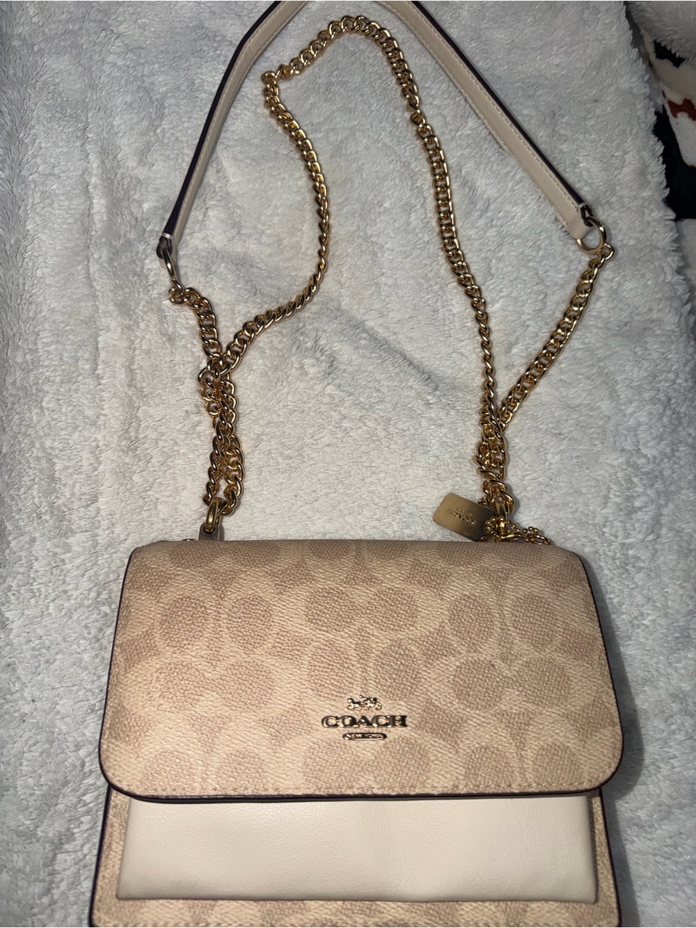Coach Signature Convertible Chain Shoulder Bag in Blush